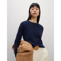 M&S Pure Merino Wool Crew Neck Jumper Navy | Marks & Spencer (UK)