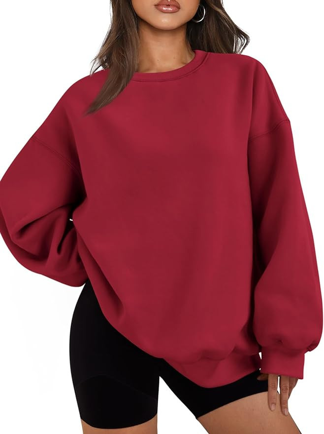 EFAN Womens Oversized Sweatshirts Hoodies Fleece Crew Neck Pullover Sweaters Casual Comfy Fall Fa... | Amazon (US)