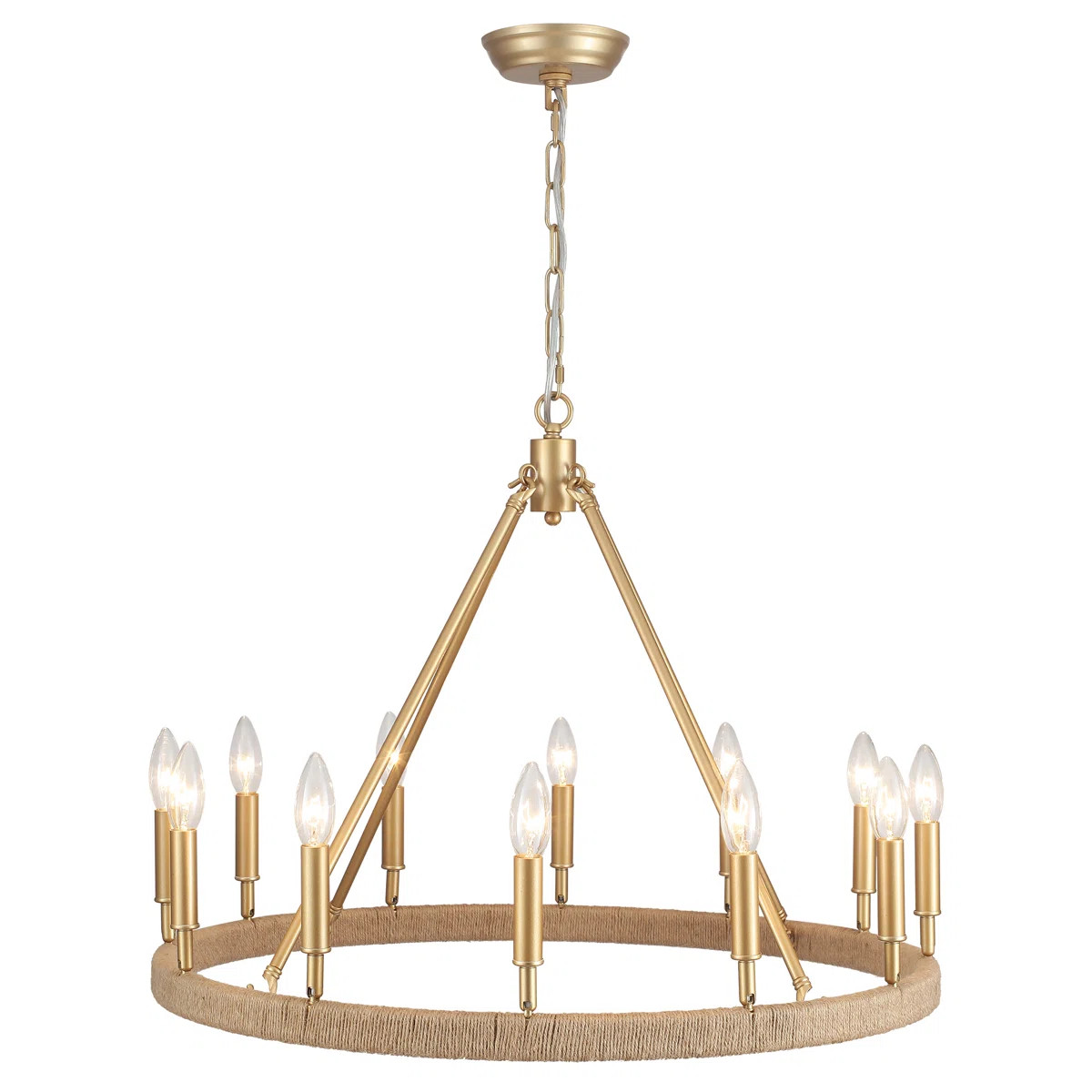 Hendon 12 - Light Dimmable Kitchen Island Wagon Wheel Chandelier | Wayfair North America