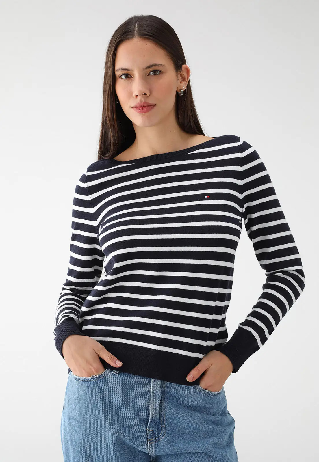 Suéter Tricot Tommy Hilfiger Listrada Preta | Dafiti (BR)