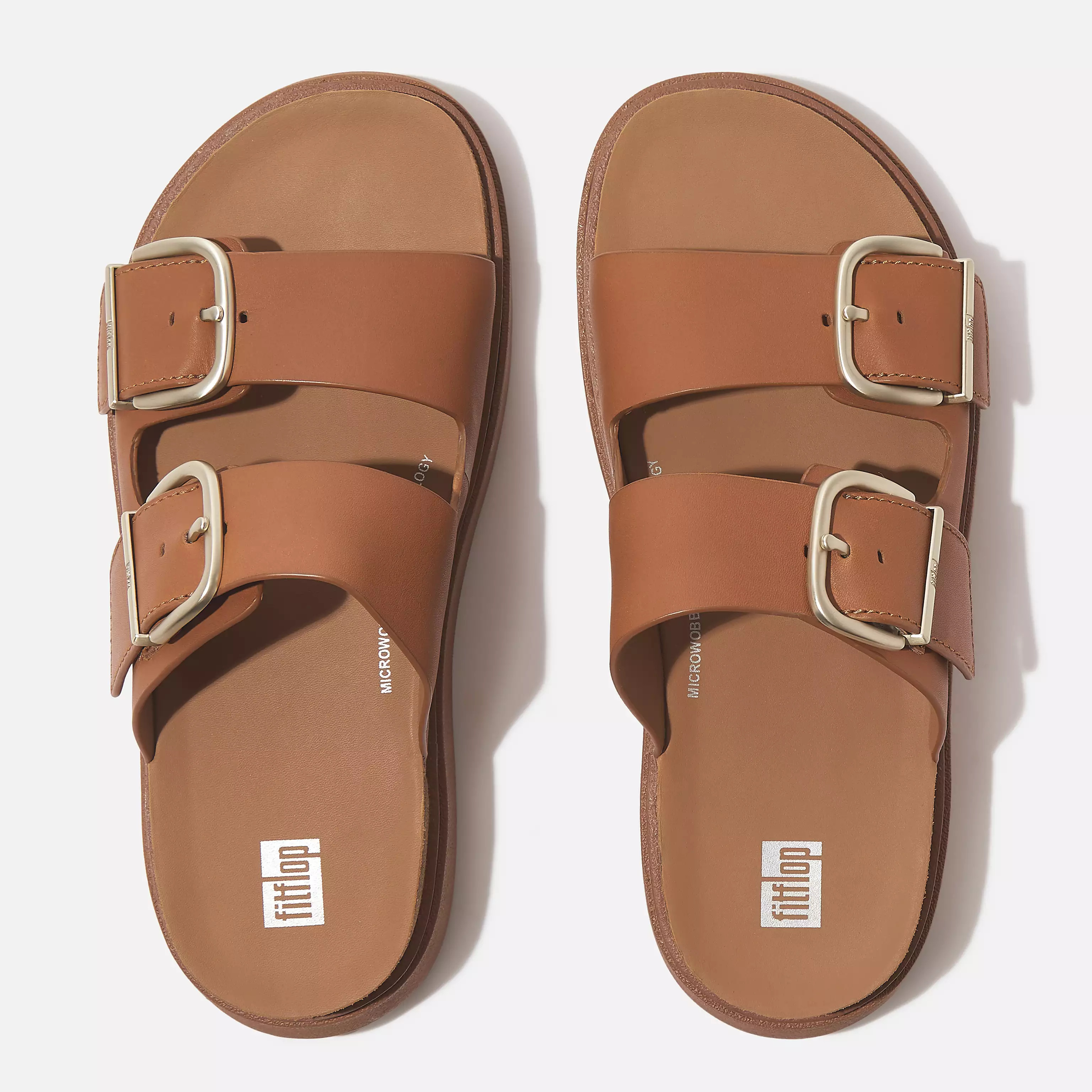 GEN-FF Buckle Two-Bar Leather Slides | FitFlop (US)