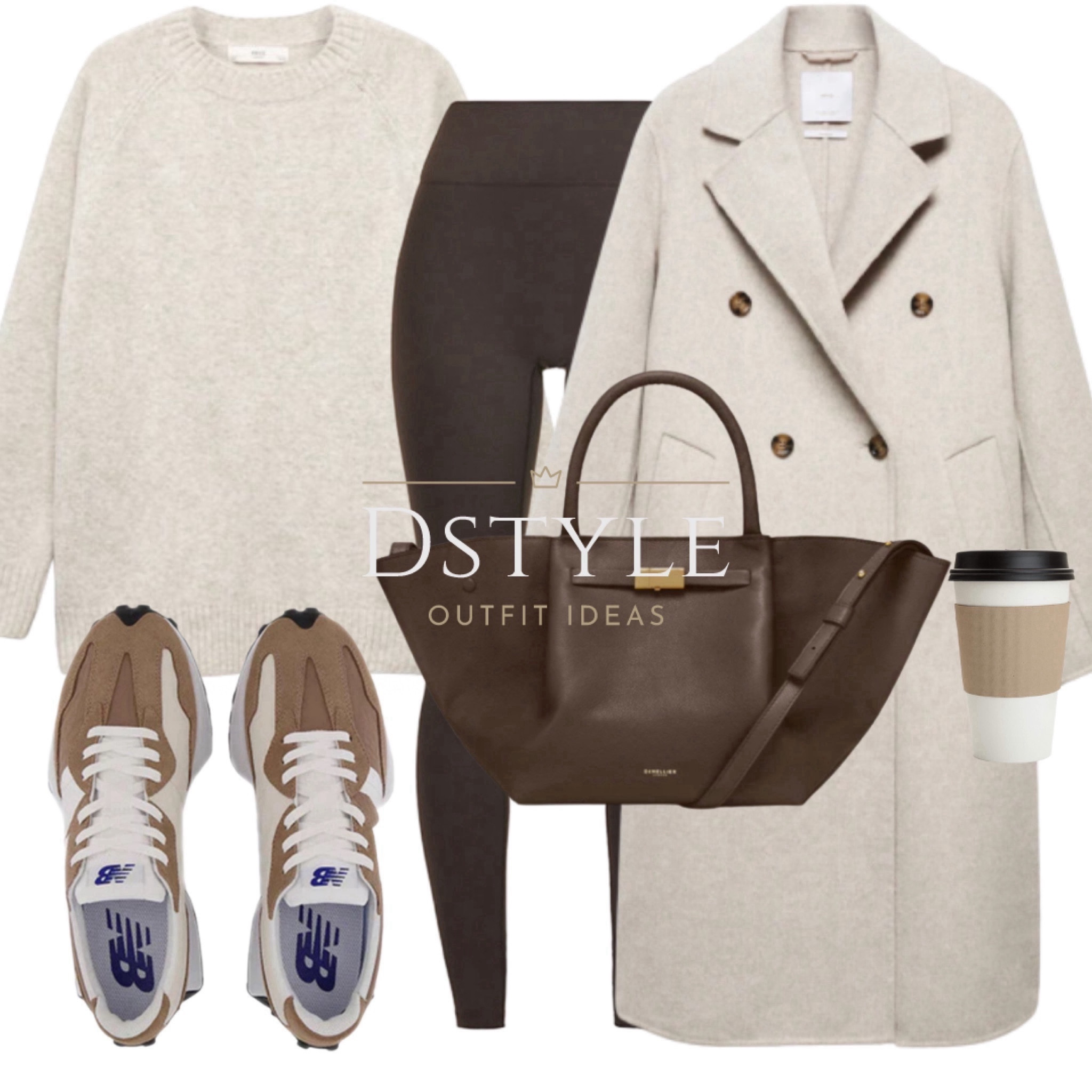 Wrapped in warmth: brown leggings, a light beige oversized sweater, and coat, paired with the perfect New Balance sneakers for stylish errand runs. 👟 #CozyChic #OOTD

#LTKSeasonal #LTKshoecrush #LTKfindsunder50