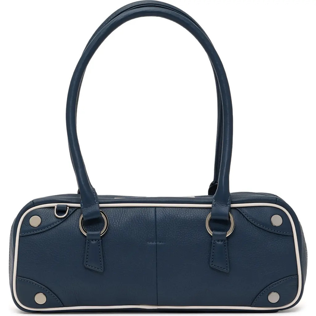 HAMMITT Small Meredith Leather Shoulder Bag in Nautical Navy/silver at Nordstrom | Nordstrom