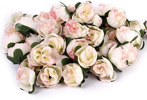 Tinksky 50pcs 3cm Artificial Roses Flower Heads Wedding Decoration (Light Pink) | Amazon (US)