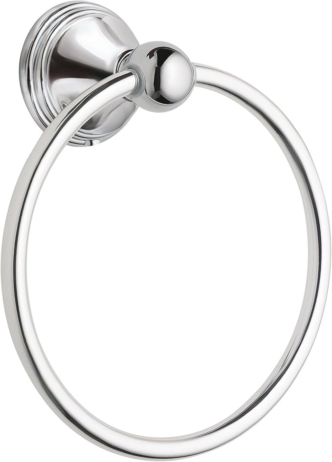 Moen Preston Collection Polished Chrome Bathroom Hand-Towel Ring, Wall Mounted Towel Holder, DN84... | Amazon (US)