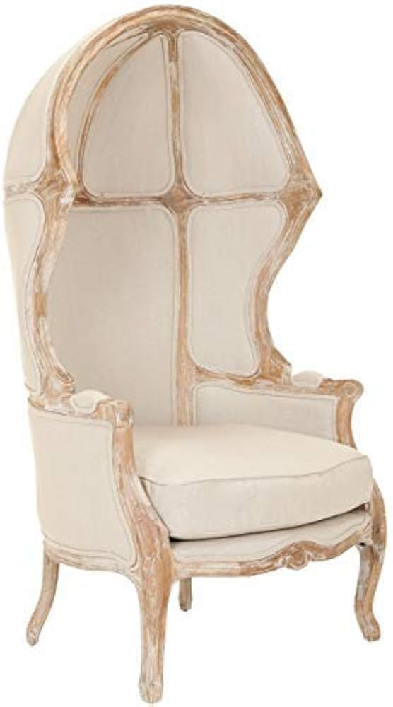 Safavieh Home Collection Sabine Victorian Natural Linen Balloon Chair | Amazon (US)