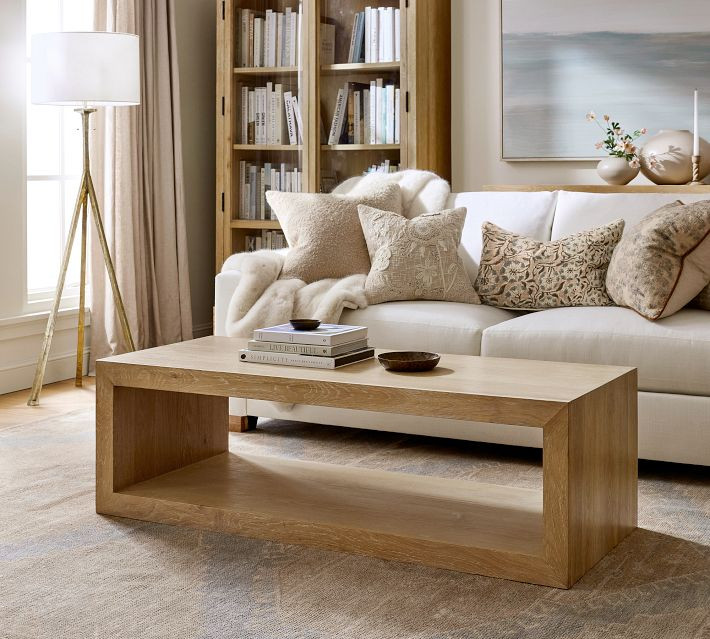 Folsom Rectangular Coffee Table, Charcoal | Pottery Barn (US)