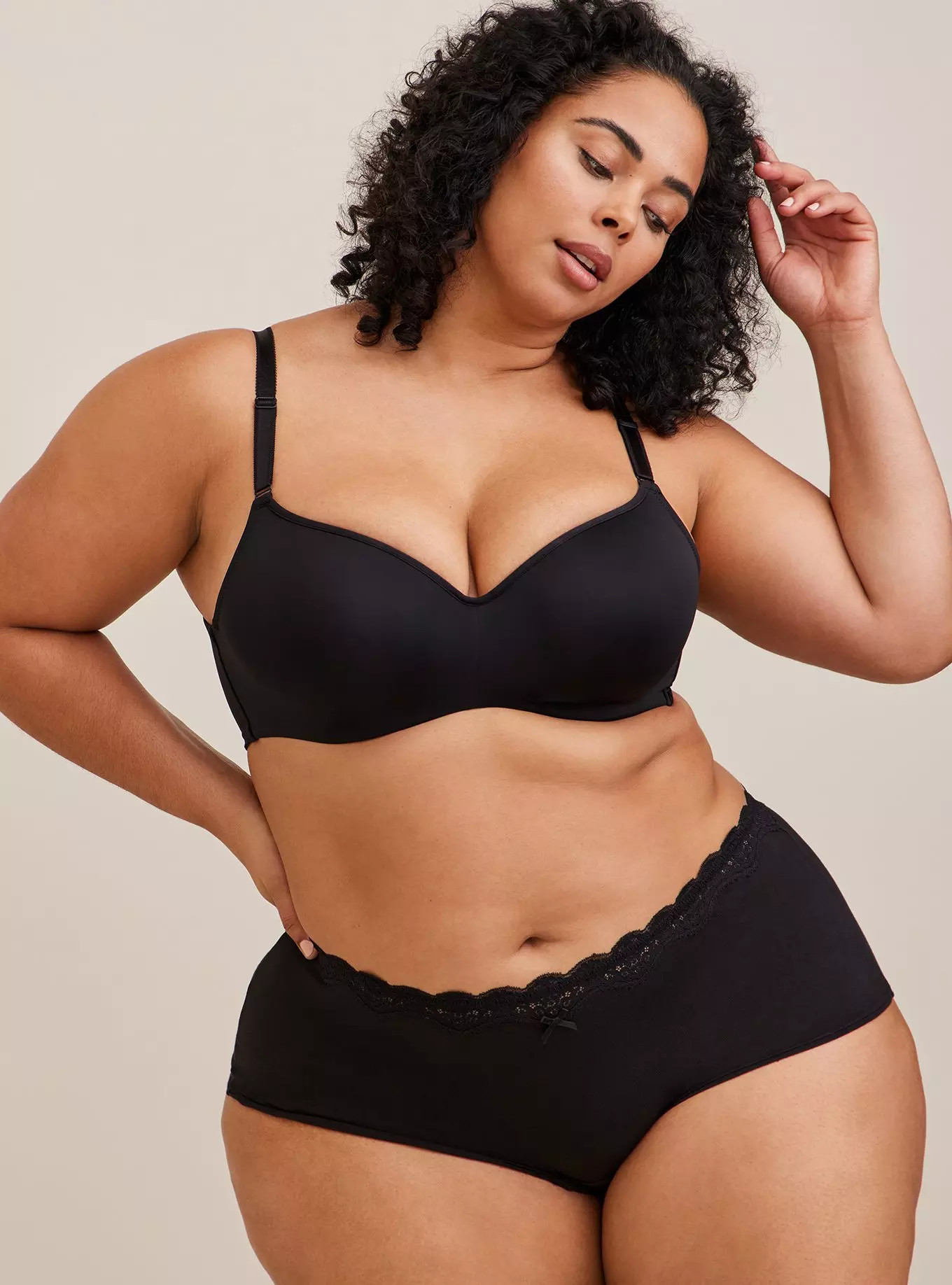 Cotton Mid-Rise Boyshort Lace Trim Panty | Torrid (US & Canada)