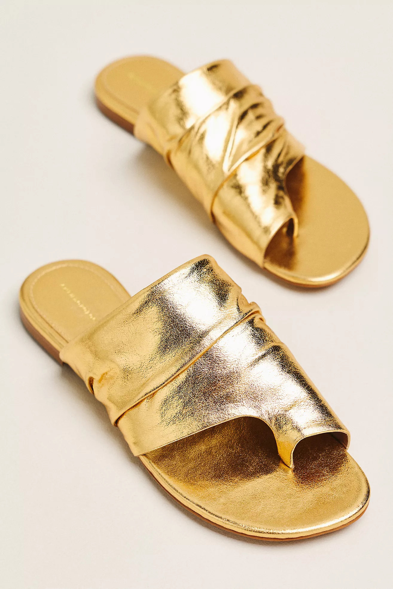 Toe-Loop Leather Wrapped Slide Sandals | Anthropologie (US)
