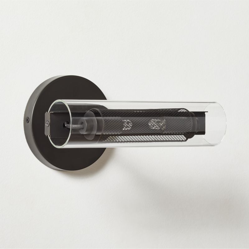 Cilindro Cilindrical Black Steel Modern Wall Sconce | CB2 | CB2