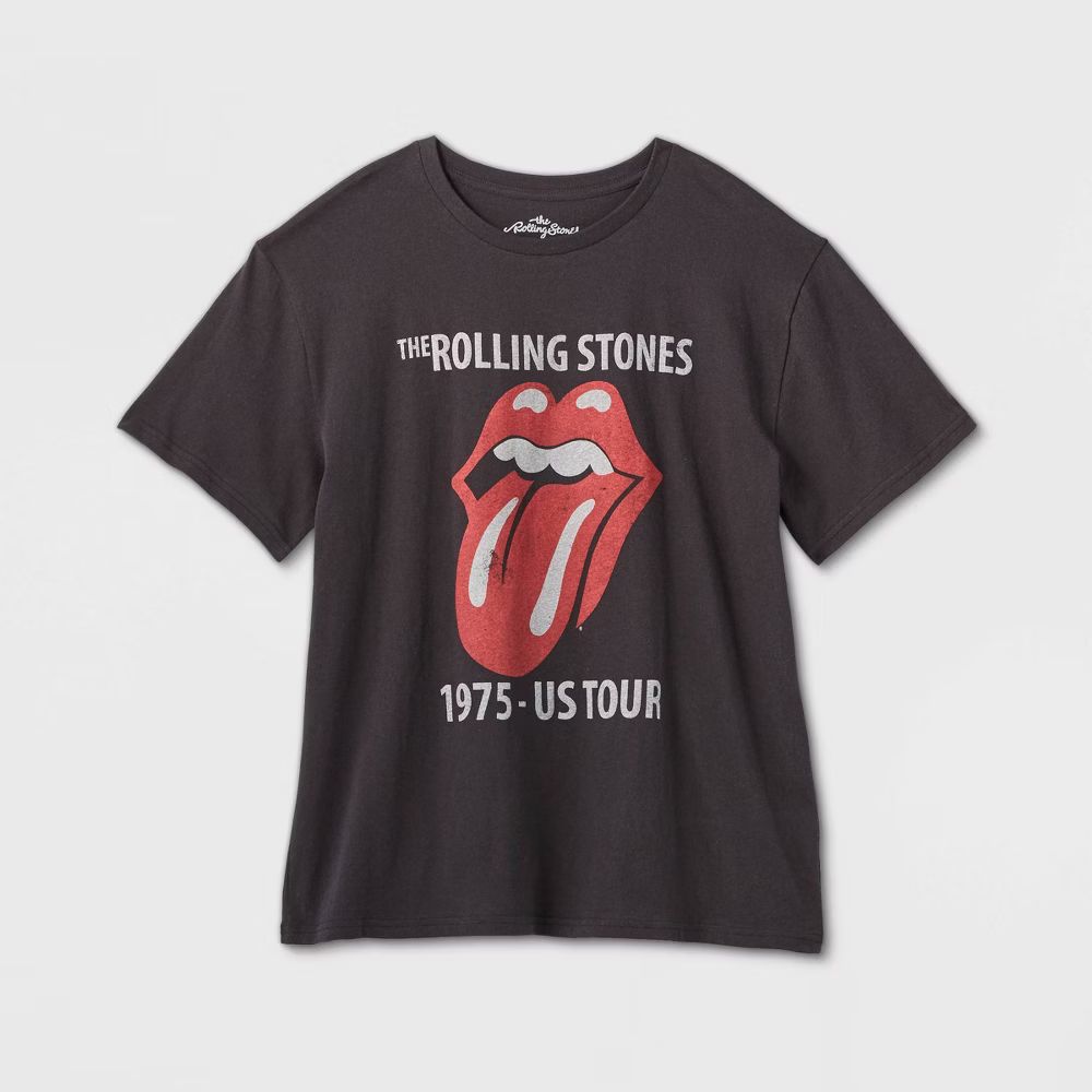 Women's Rolling Stones Short Sleeve Graphic T-Shirt - Black L | Target