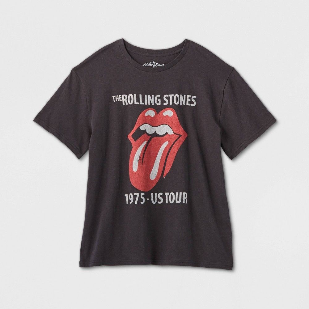 Women's Rolling Stones Short Sleeve Graphic T-Shirt - Black XXL | Target