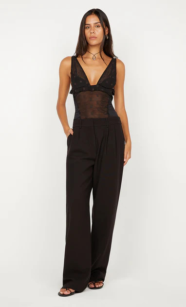 KARLA V NECK TOP - BLACK/CHOC SPOT | Bec & Bridge (Global)