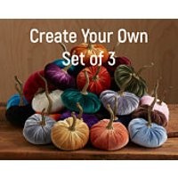 Velvet Pumpkins Create Your Own Set of 3, Fall decoration, table centerpiece, modern rustic wedding decor, hostess gifts, best selling items | Etsy (US)