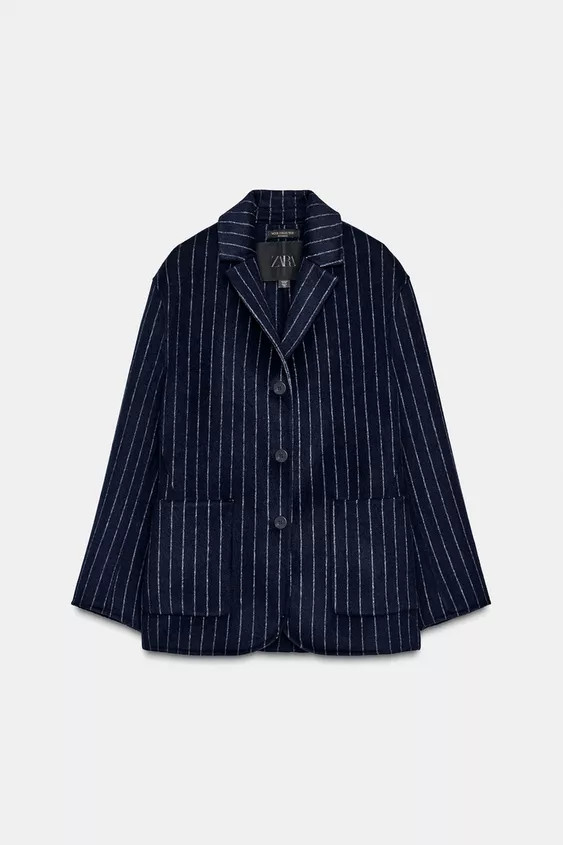 ZW COLLECTION PINSTRIPE WOOL BLAZER | Zara Canada