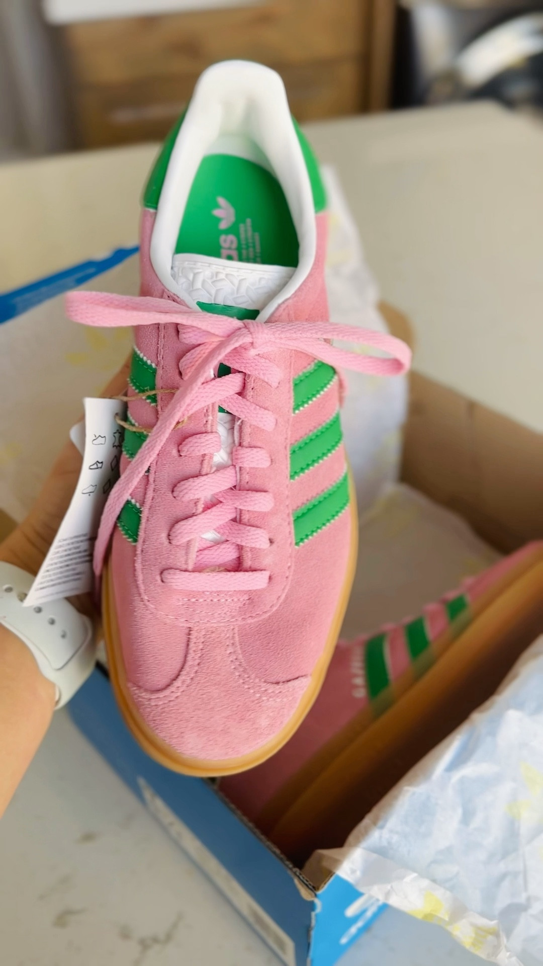 Adidas Gazelle Bold Platform Sneakers in Pink 
Size down 1/2 to 1 full size.

#LTKStyleTip #LTKVideo #LTKActive