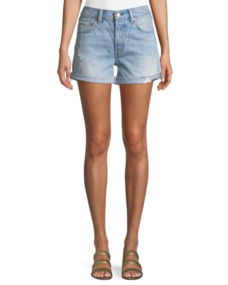 Levi's Premium 501 North Beach Blues Mid-Rise Denim Shorts | Neiman Marcus