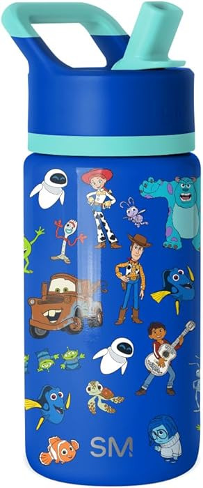Simple Modern Kids Summit Water Bottle with Straw Lid | Disney Pixar 14oz Stainless Steel Cup Ins... | Amazon (US)