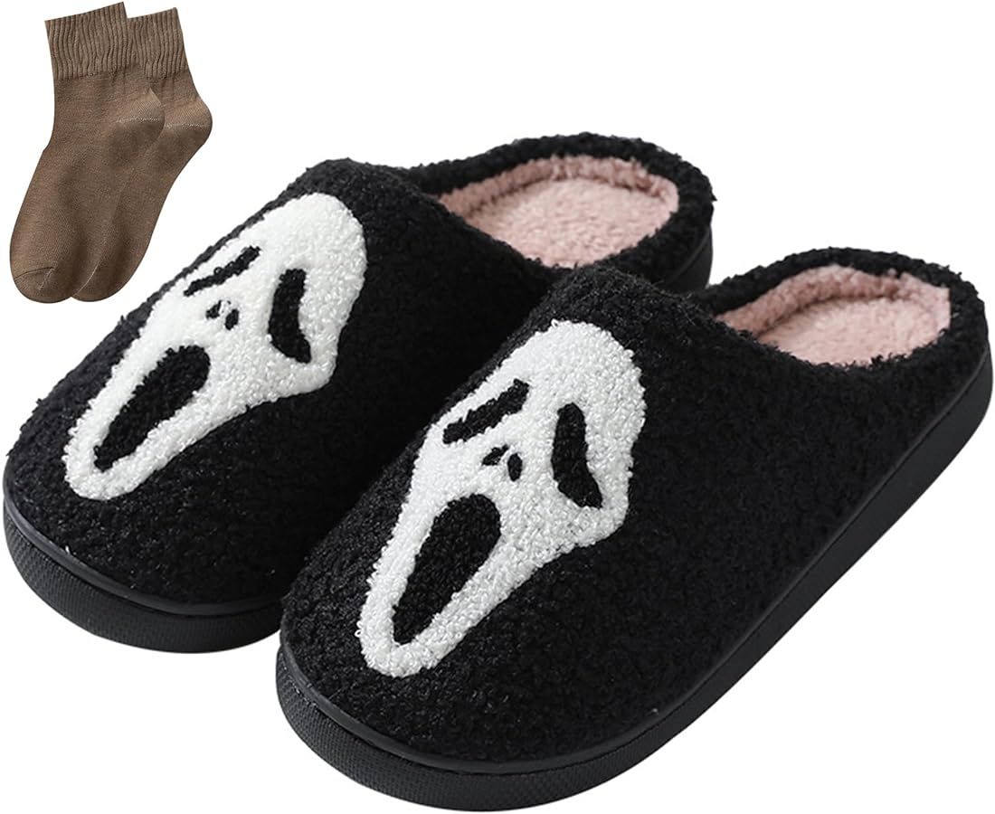 Happy Face Slippers for Women Men,Retro Soft Cozy Comfy Plush Lightweight House Slippers Slip-on ... | Amazon (US)