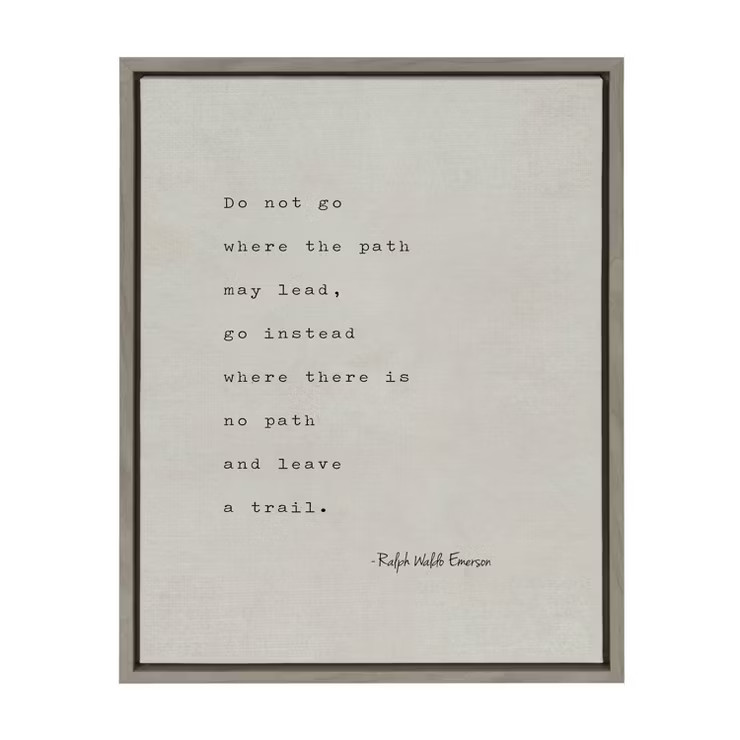 18" x 24" Sylvie Emerson Quote Framed Canvas Gray - Kate & Laurel All Things Decor | Target