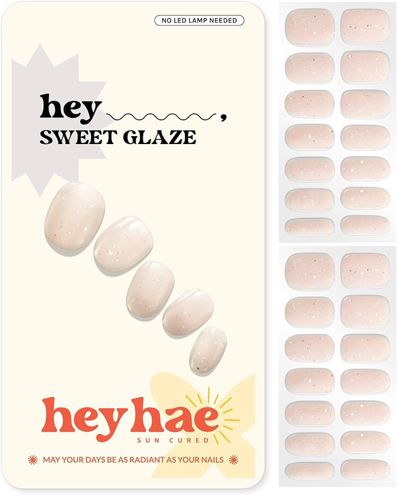 Heyhae Semi Cured Gel Nail Strips | No LED Lamp Needed | Summer, Solid, Yellow | Easy Apply & Rem... | Amazon (US)