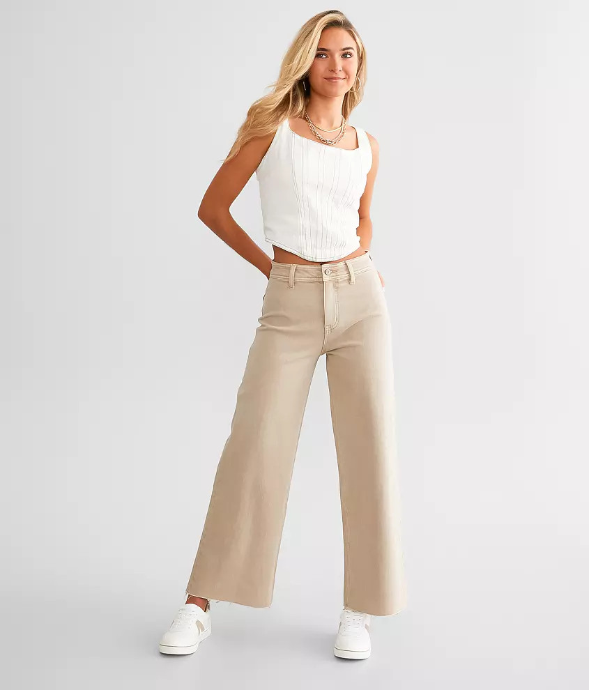 Cropped Wide Leg Pant | Buckle