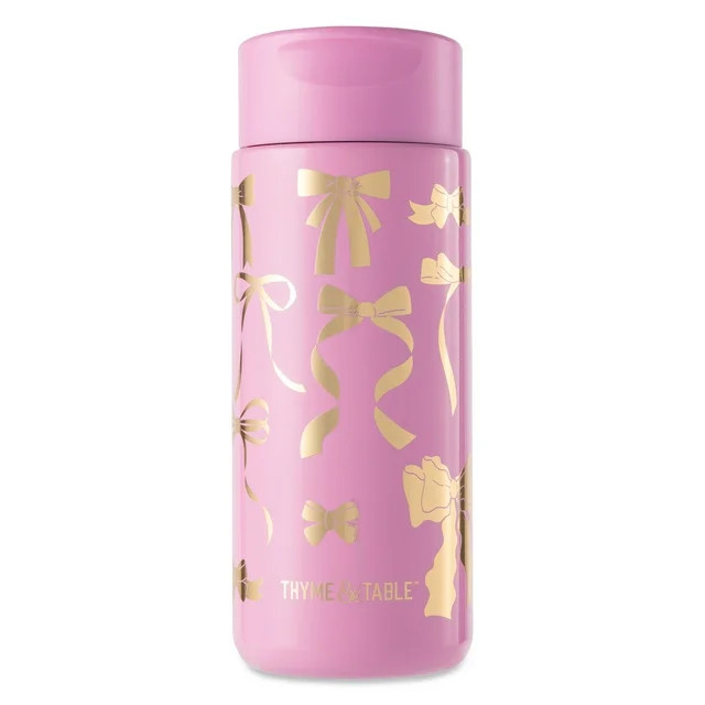 Thyme & Table Double Wall Insulated Stainless Steel Coffee Tumbler, 22oz Travel Mug, Pink & Gold ... | Walmart (US)