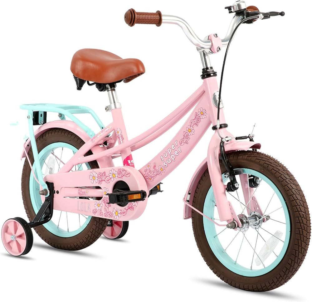 JOYSTAR Girls Bike for Toddlers and Kids Age 3-10 Years, 14 16 18 Inch Kids Bike with Training Wh... | Amazon (US)
