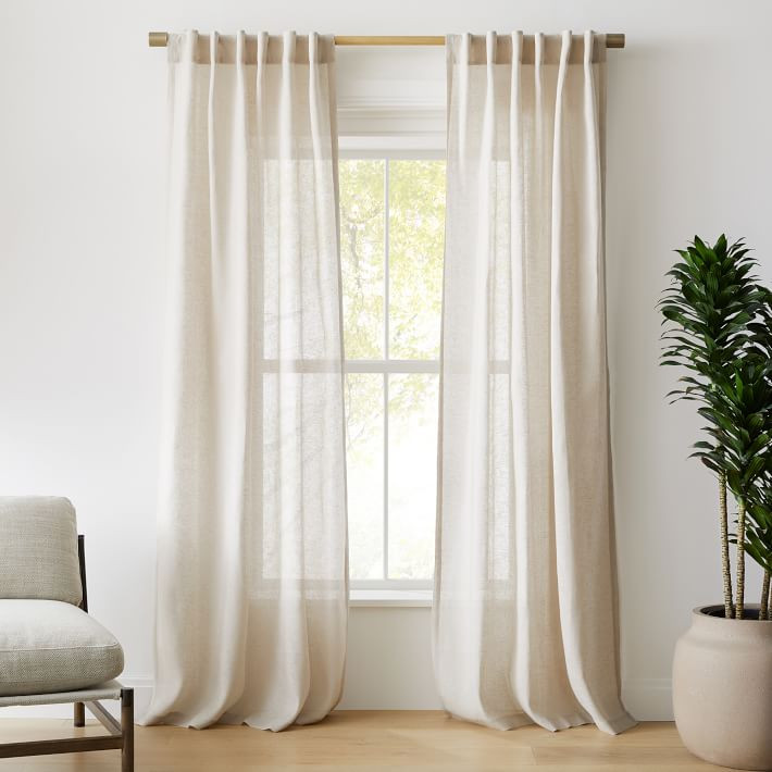 Sheer European Flax Linen Curtain | West Elm (US)