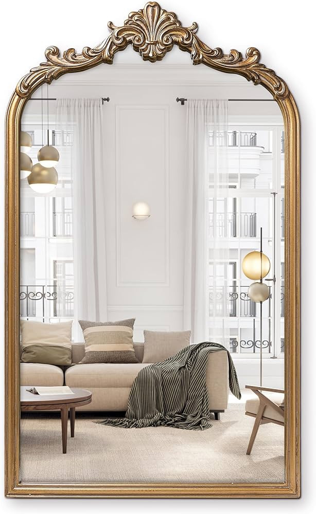 English Estate Carved Arch Wood Wall Mirror, Mirror for Entryway, Living Room, Bathroom, Antique ... | Amazon (US)