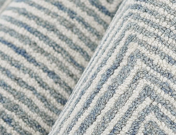 Momeni Charles Wool Hand Tufted Contemporary Indoor Area Rug, Blue, 2' X 3' | Amazon (US)