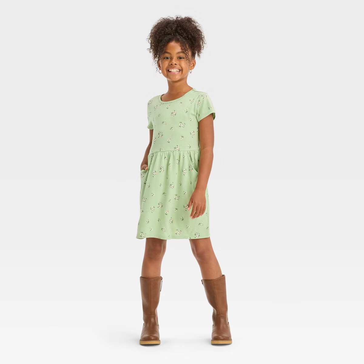 Girls' Short Sleeve Knit Dress - Cat & Jack™ | Target