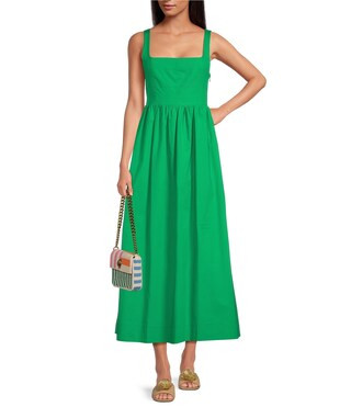 Square Neck Sleeveless Midi Tank Dress | Dillard's