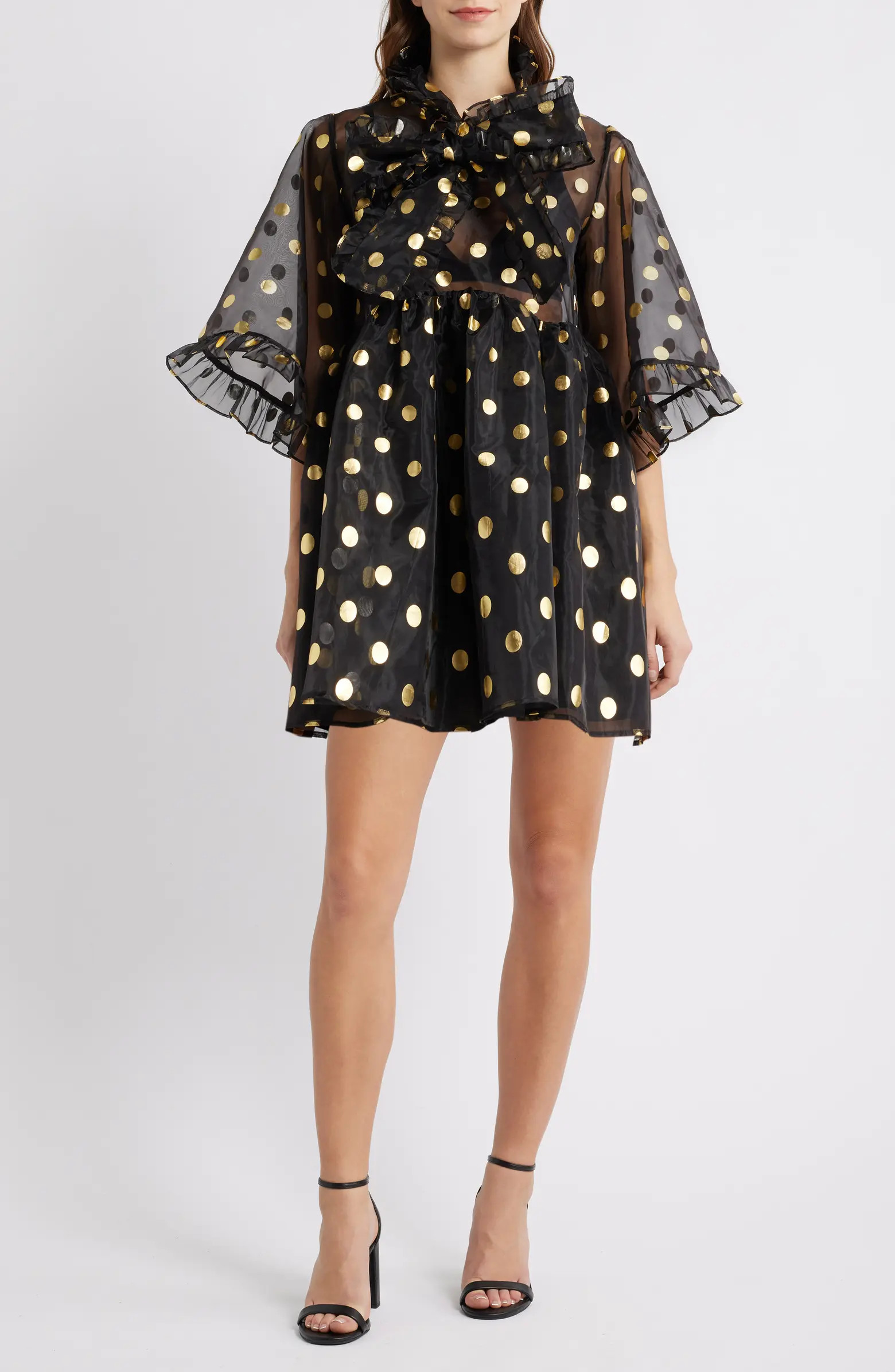 Swing Spot Organza Babydoll Minidress | Nordstrom