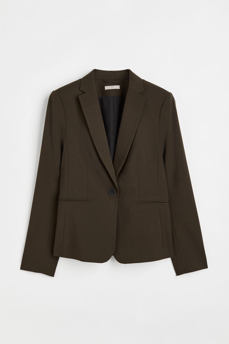 Fitted jacket - Dark green - Ladies | H&M GB | H&M (UK, MY, IN, SG, PH, TW, HK)