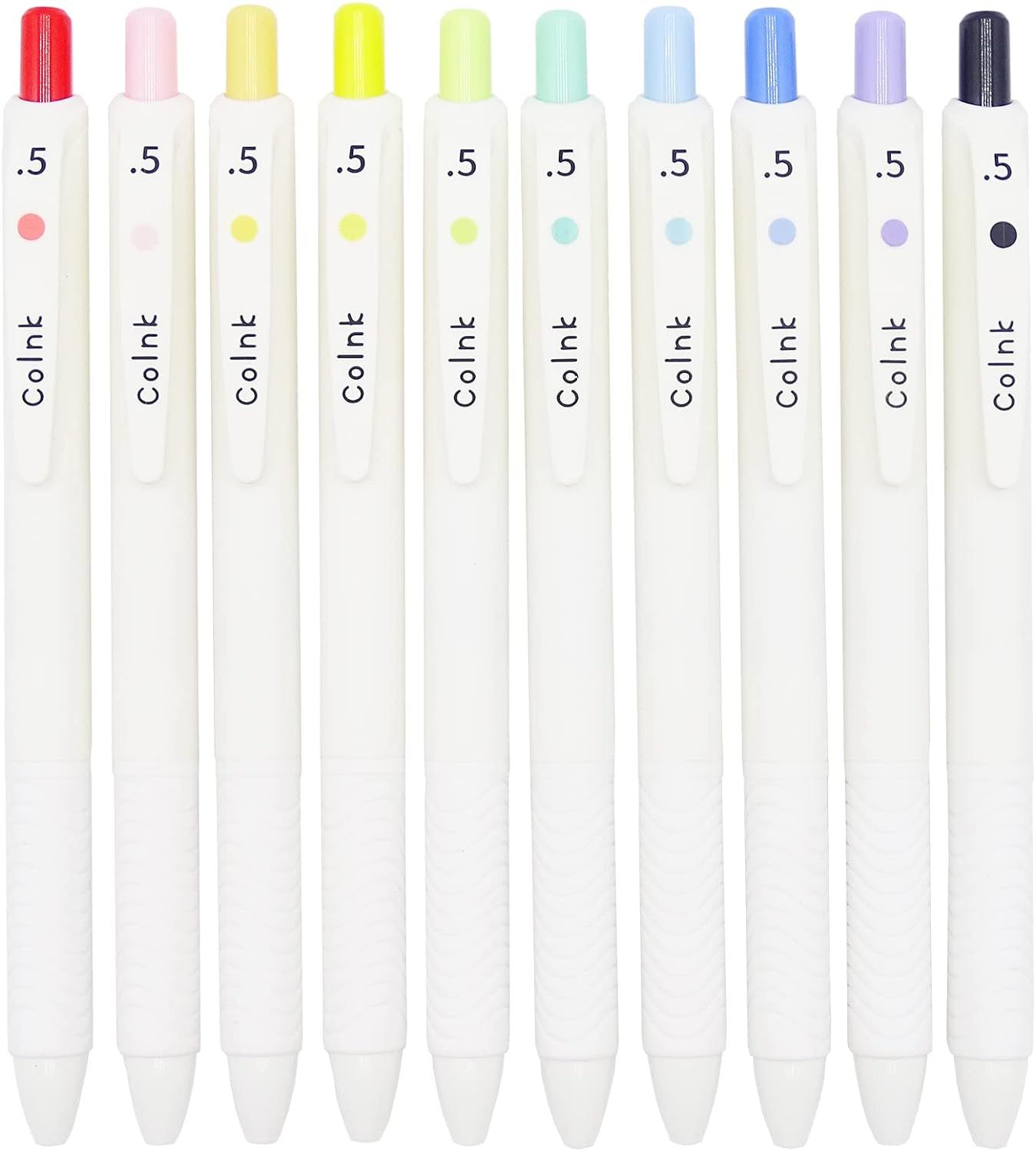 COLNK Color Gel Pens Fine Point 0.5mm for Jouranling Planners, Soft Touch,Retractable White Writi... | Amazon (US)