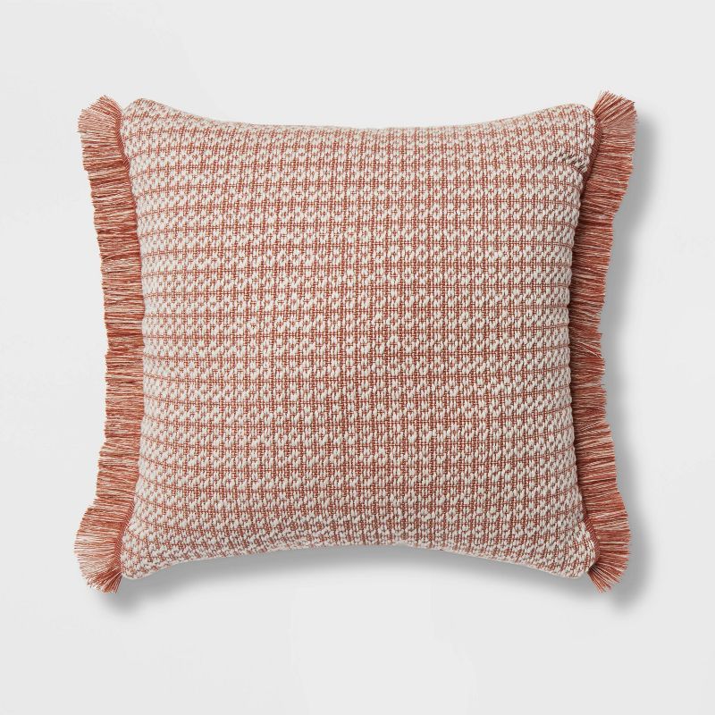 Euro Woven Fringe Decorative Throw Pillow Bronze - Threshold&#8482; | Target