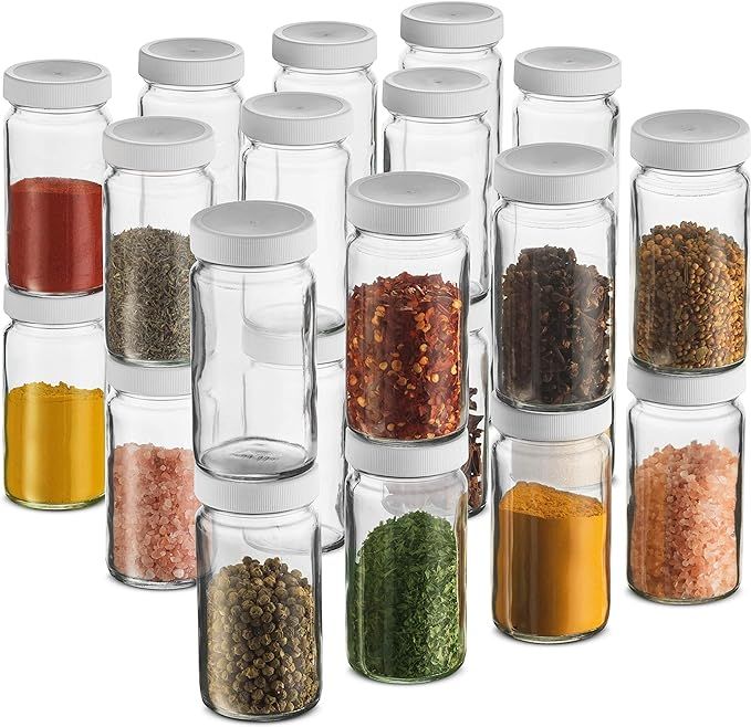 Small Glass Mason Jars 4 Ounce Mini Jars Full-Width Mouth, BPA Free Plastic Airtight Lid, For Jam... | Amazon (US)