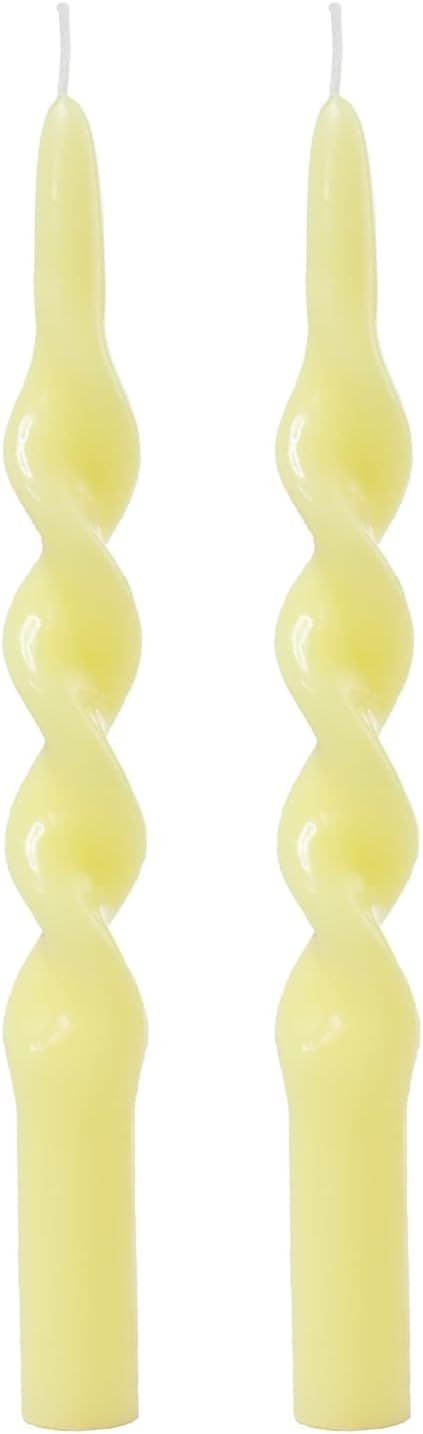 XINAOBAOLUO 2 Pack Spiral Taper Candles Set Handmade Dripless Unscented Smokeless Twisted Long Ca... | Amazon (US)