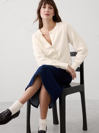 Volume-Sleeve Cardigan Sweater | Banana Republic Factory