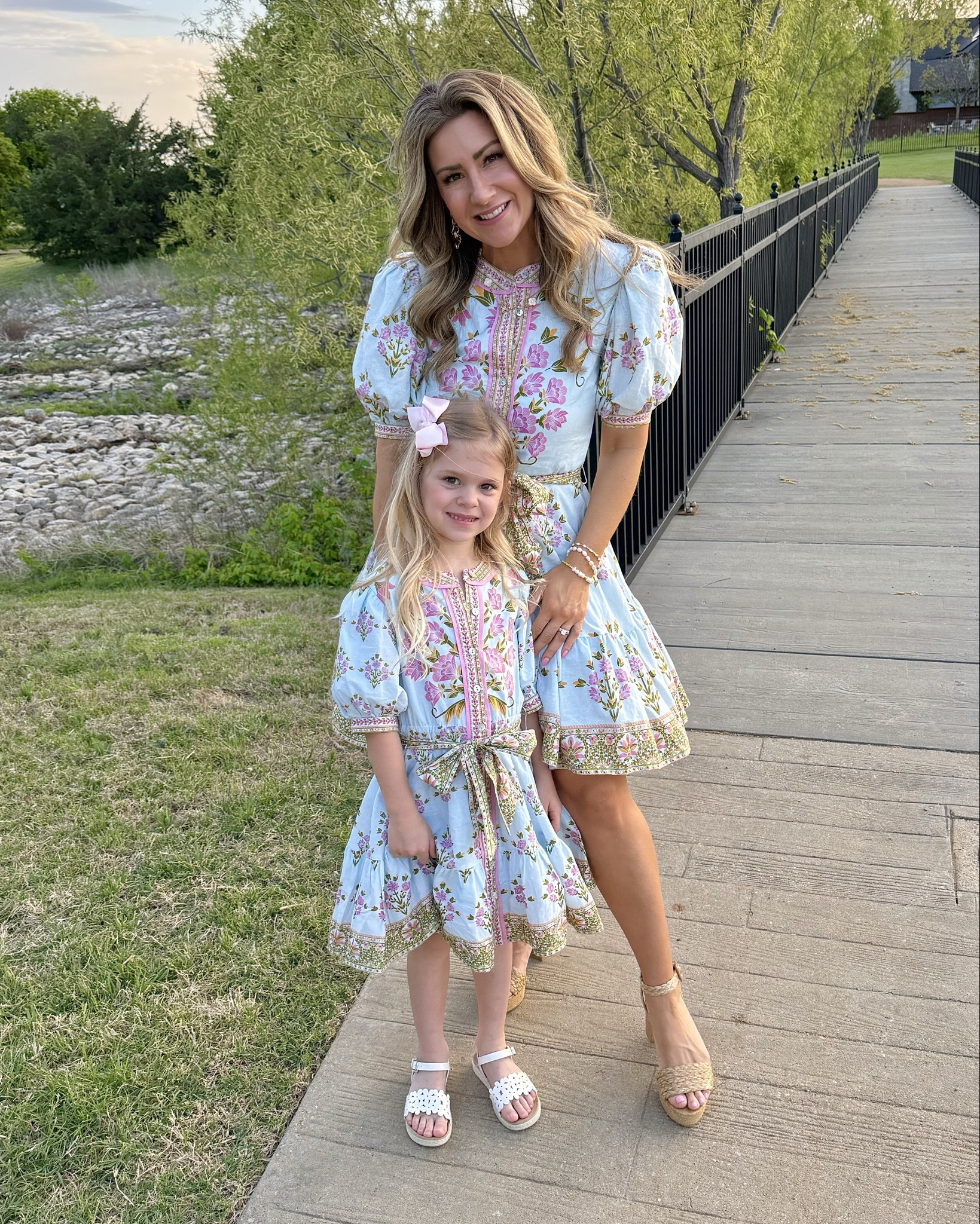Mommy & me matching spring dresses! 🌸 wore these for spring  family photos and love how they turned out! 🤍 wearing small (5’4, 137lbs)

#familyphotos #familyphotooutfits #familyphotodress #springdress #floraldress #springfashion #girlsdress #springstyle #bluedress #minidress #momfashion #momoutfit #girlmom #momstyle 

#LTKootd #LTKKids #LTKmomlife