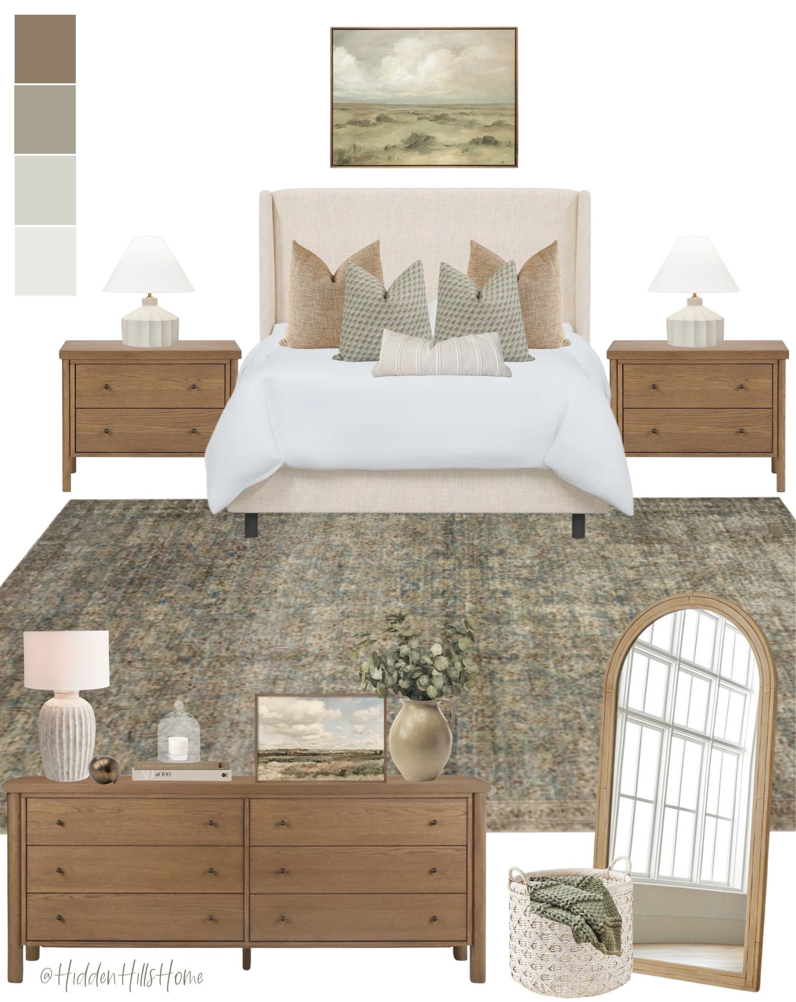 Master bedroom decor, bedroom mood board design, cozy bedroom inspiration, Tilly bed, bedroom rug, dresser decor #bedroom

#LTKHome #LTKSaleAlert
