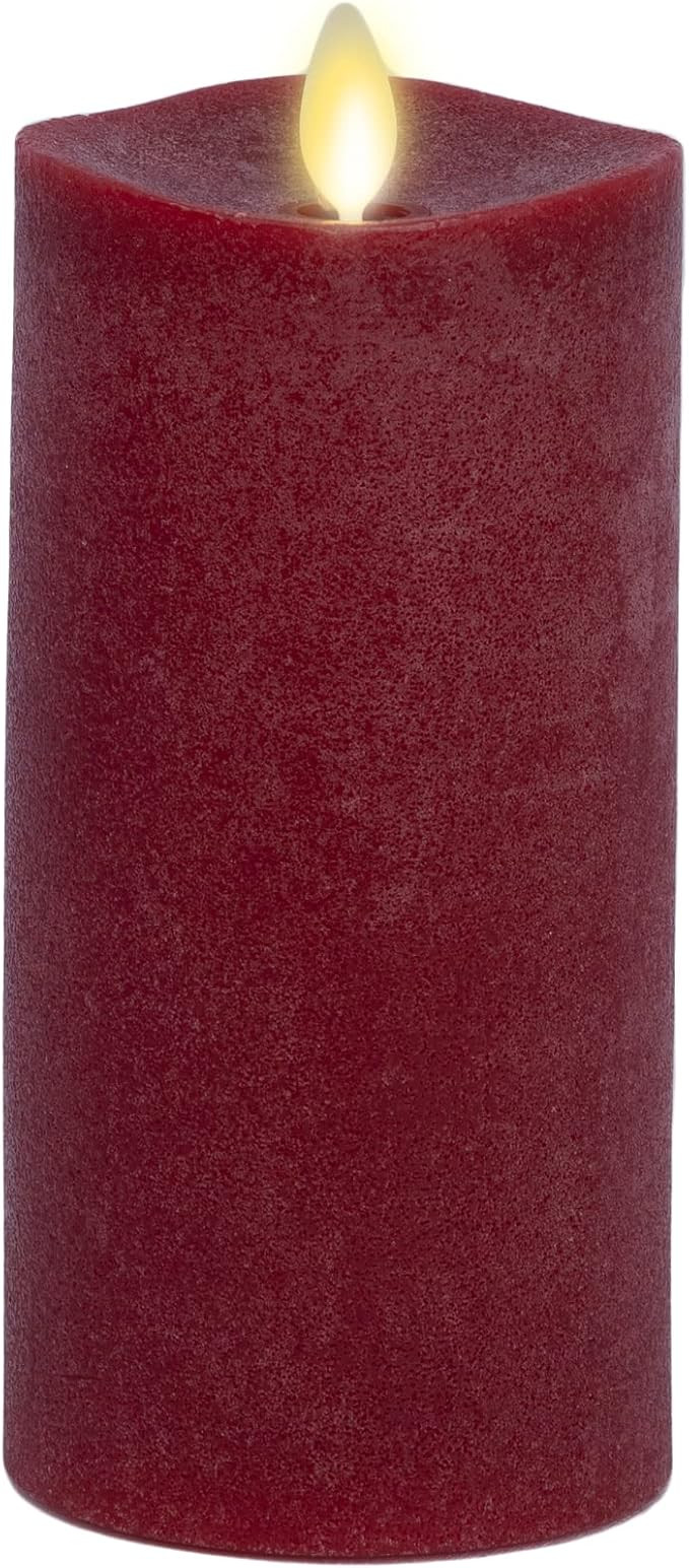 Luminara - Flameless LED Battery Operated Flickering Pillar Candles - Red - Pack of 1-3x6.5 - Rea... | Amazon (US)