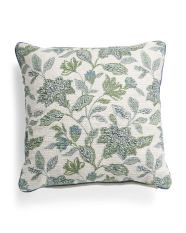 20x20 Multiple Flower Crewel Embroidered Pillow | TJ Maxx