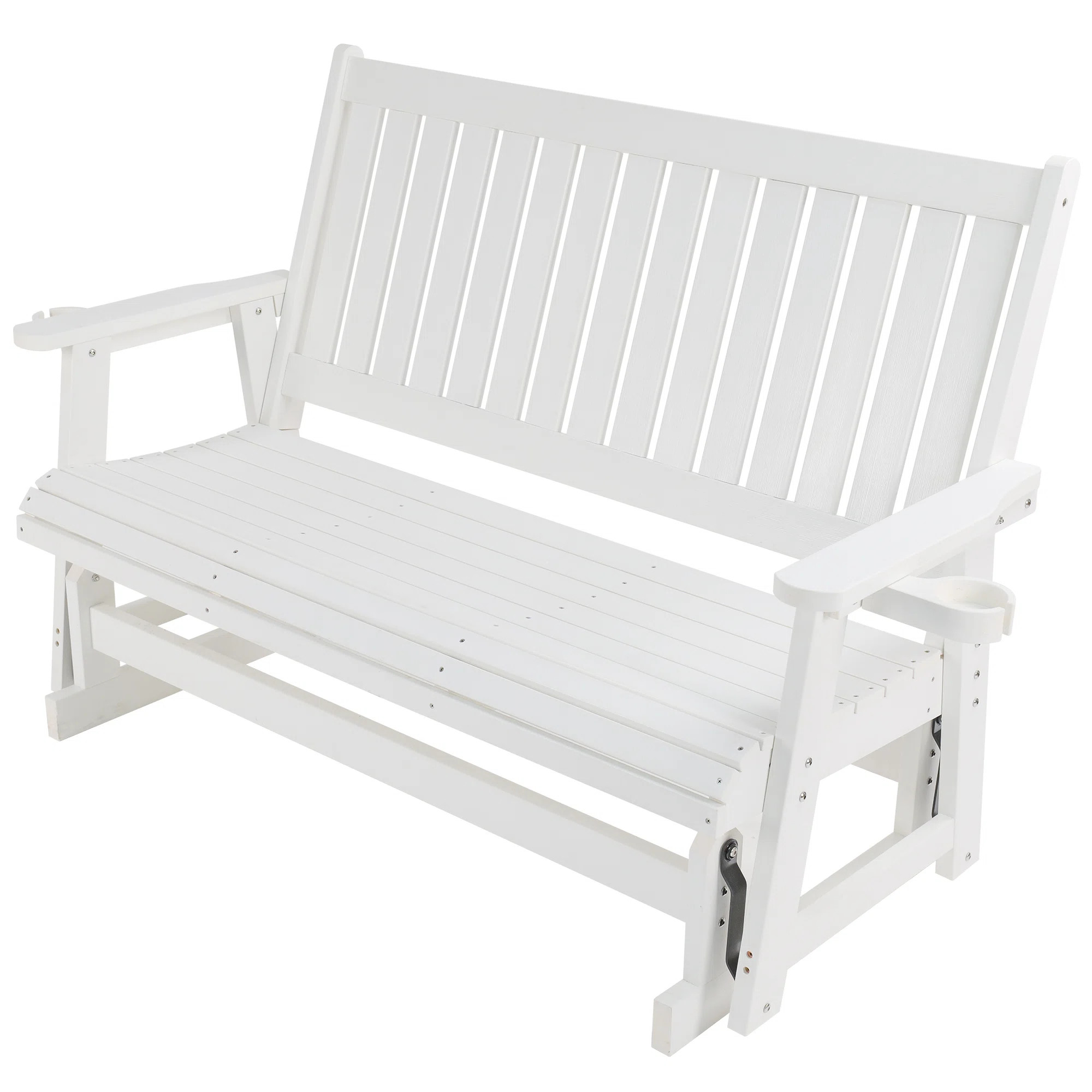 Poly Lumber Patio Glider Three Seat with Cup Holders, Durable HIPS Material, All-Weather Resistan... | Wayfair North America