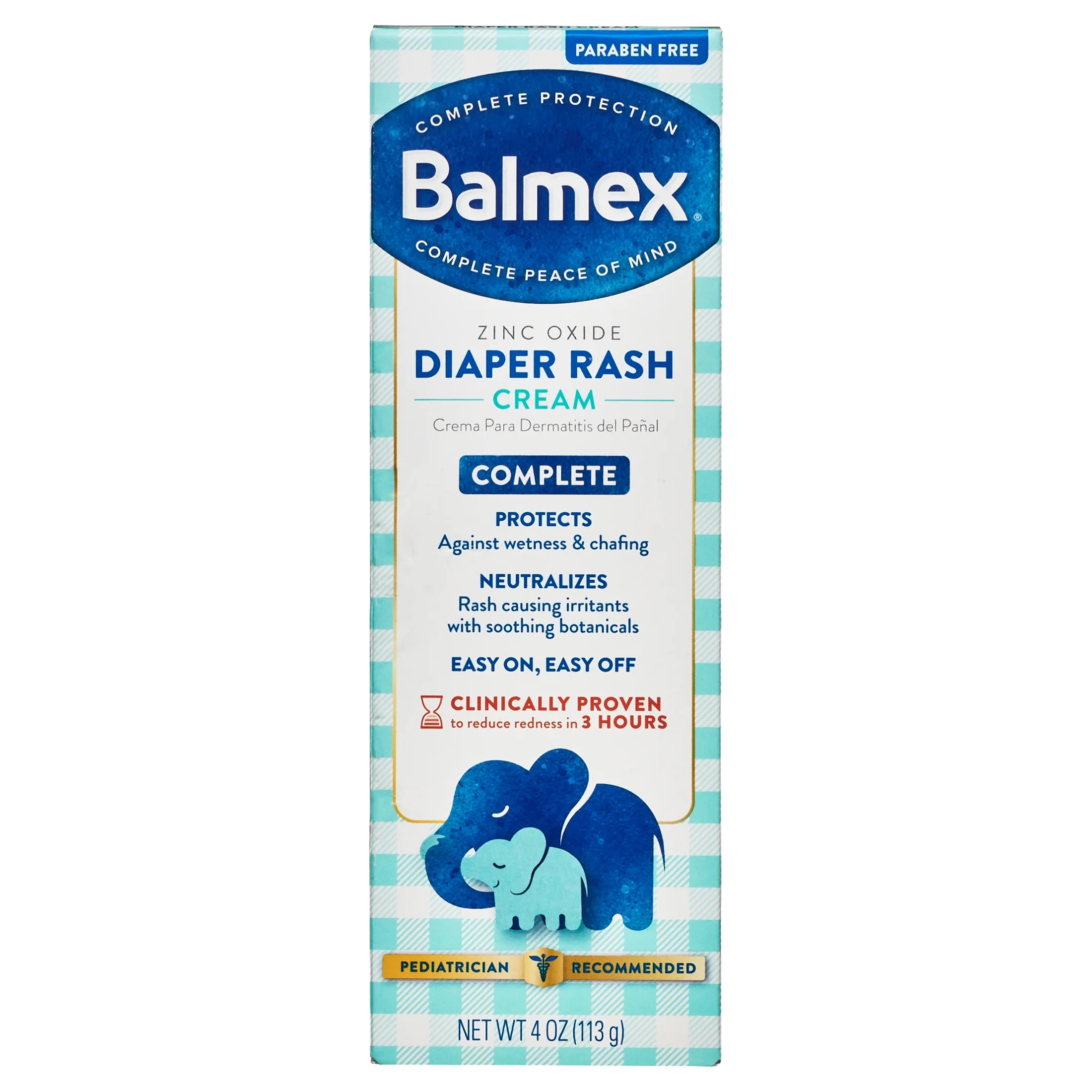 Balmex Complete Protection Baby Diaper Rash Cream with Zinc Oxide & Soothing Botanicals, 4 oz - W... | Walmart (US)