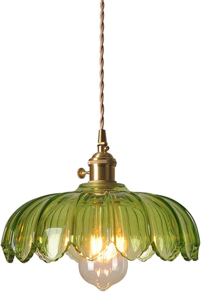 S-Cevada Farmhouse Glass Lotus Pendant Lighting Industrial Vintage Loft Bar Ceiling Hanging Lamp ... | Amazon (US)