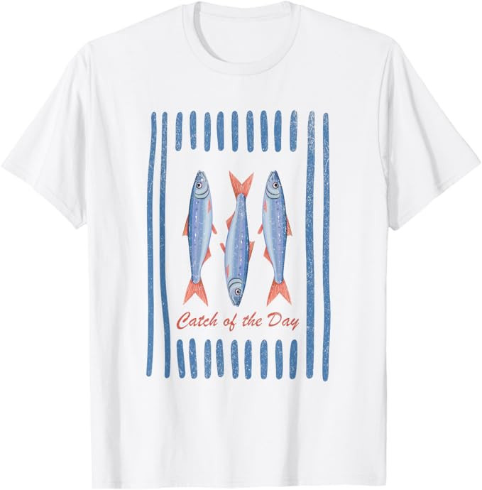 Sardines Fishermen Aesthetic Retro T-Shirt | Amazon (US)