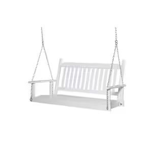 2-Person White Porch Swing | The Home Depot