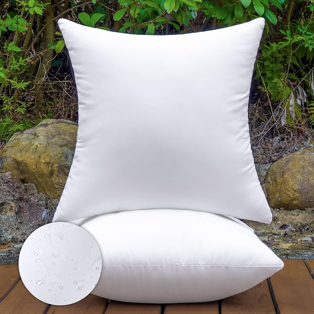 24x24 Outdoor Pillow Inserts Set of 2 Waterproof Hypoallergenic Extra Large Throw Cushion Fillers... | Amazon (US)